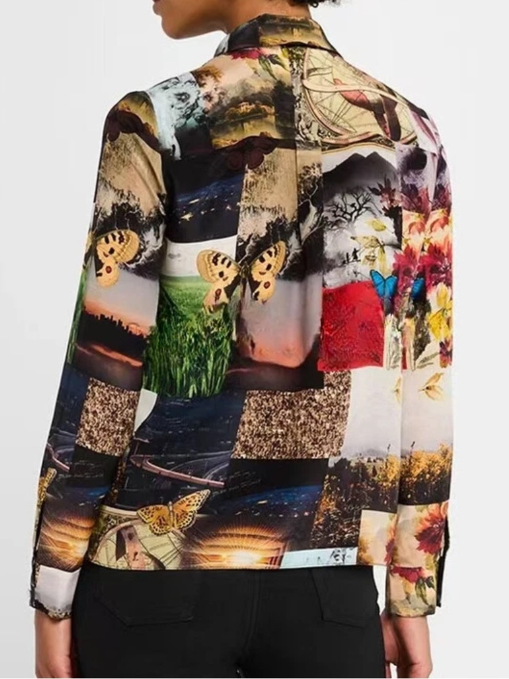 ALICE + OLIVIA WILLA PRINTED SILK PLACKET TOP SIZE MEDIUM - Picture 2 of 6